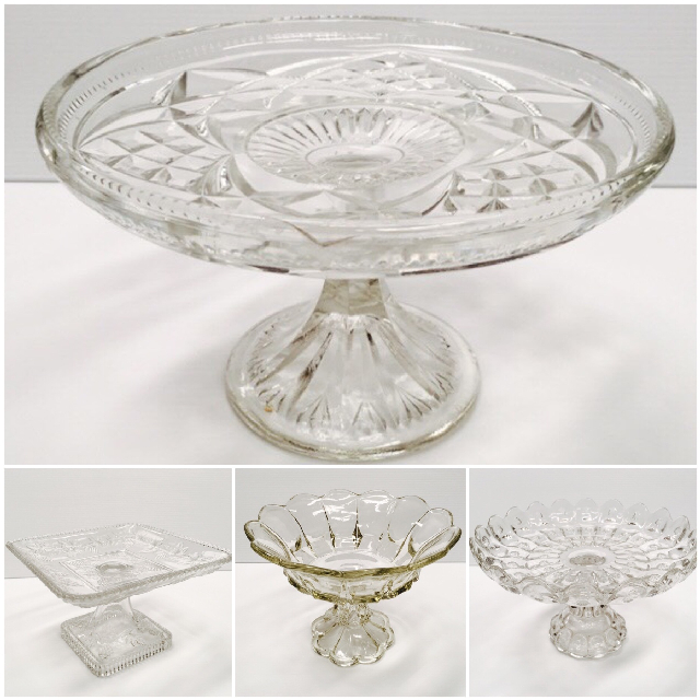 CAKE STAND, Glass Assorted